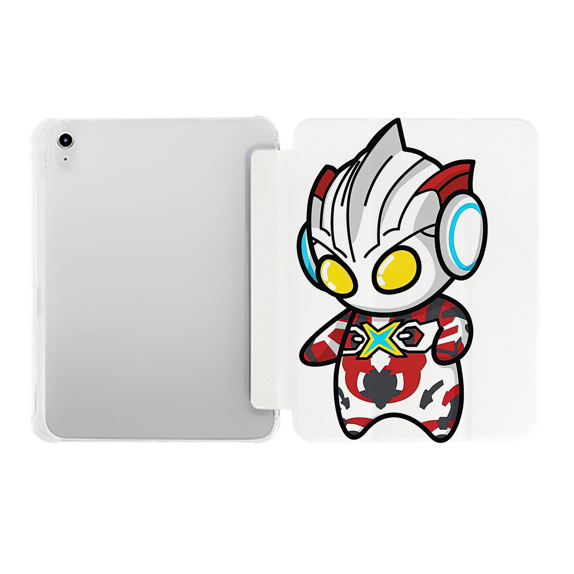 （画像用） ウルトラマン Ultraman IPad ケース ペン収納付き 三つ折りスタンド PUレザー×シリコン 対応機種9.5/10.5/10.9インチ